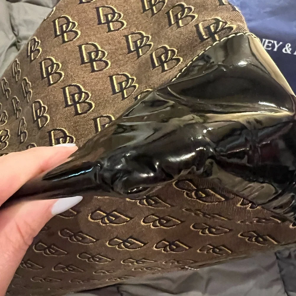 Dooney & Bourke Brown and Black Monogram Hobo Women's Bag - Picture 7 of 12